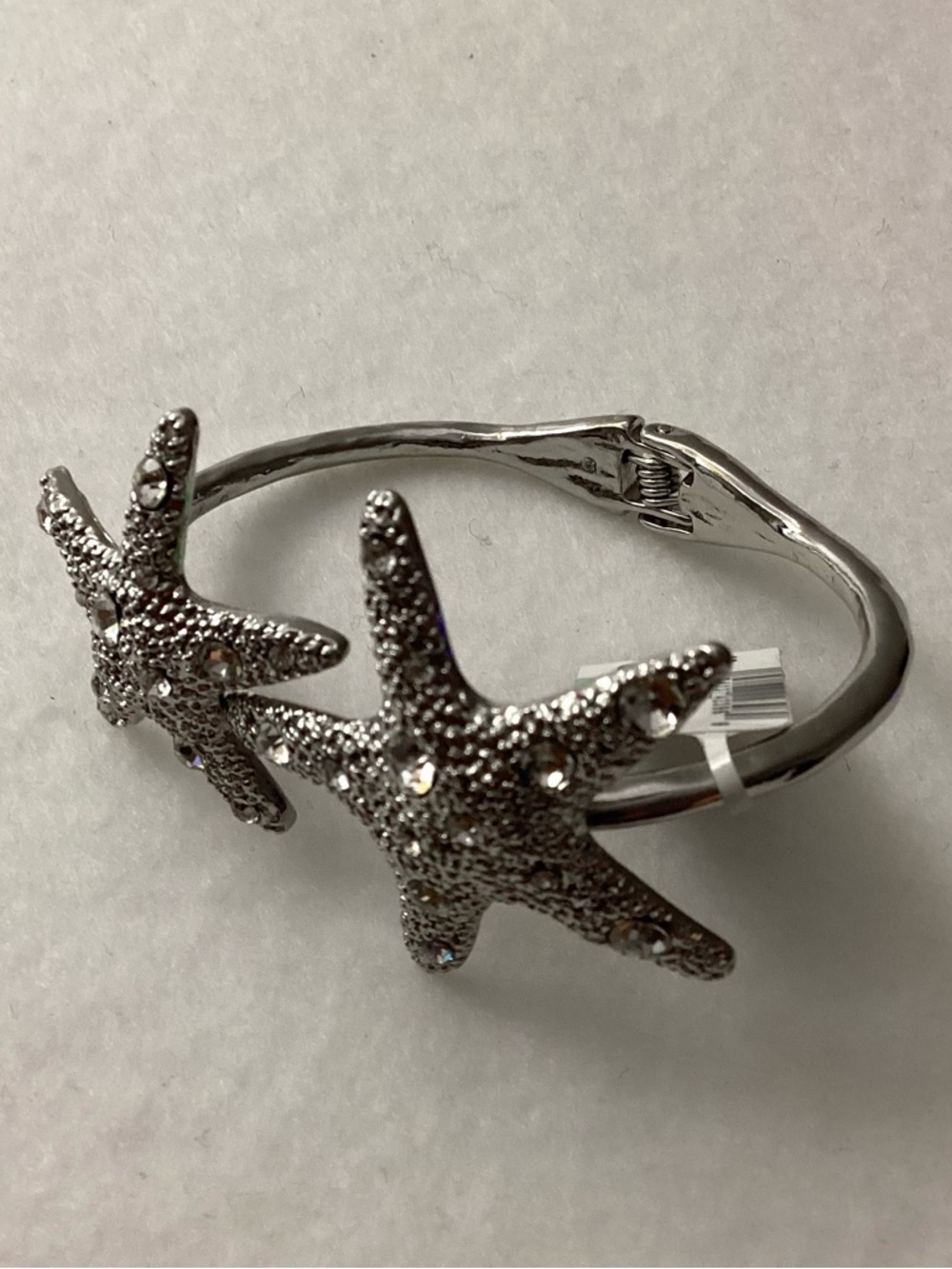 International Concepts Silver-Tone Crystal Starfish Cuff Bracelet - Picture 4 of 8